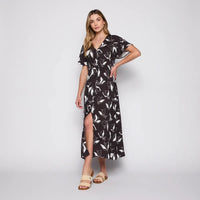 Vestido Reef Women Black Buttons