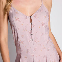 Vestido Reef Women Soft Pink Flowers Buttons