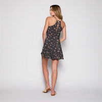 Vestido Reef Women Soft Black Flowers Buttons