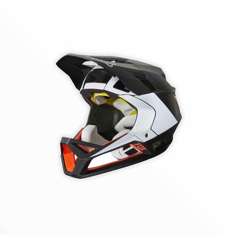 CASCO BICICLETA PROFRAME GOTHIK NEGRO BLANCO NARANJO FOX.